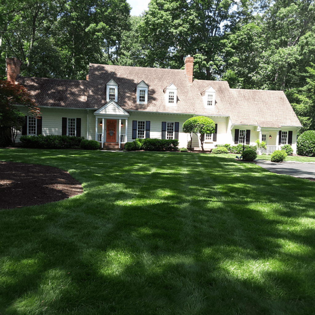 freshly mowed lawn grounds