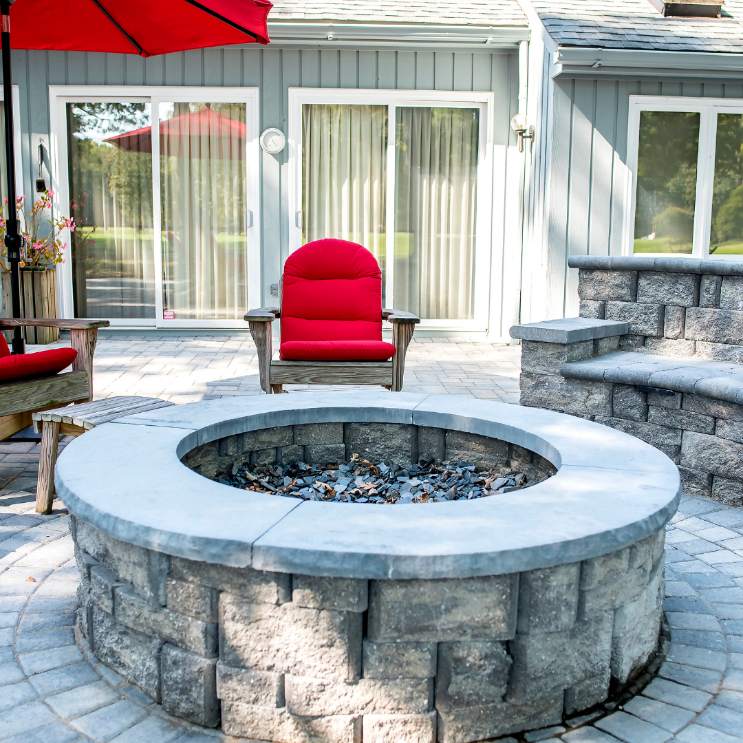 fire pit and seat wall