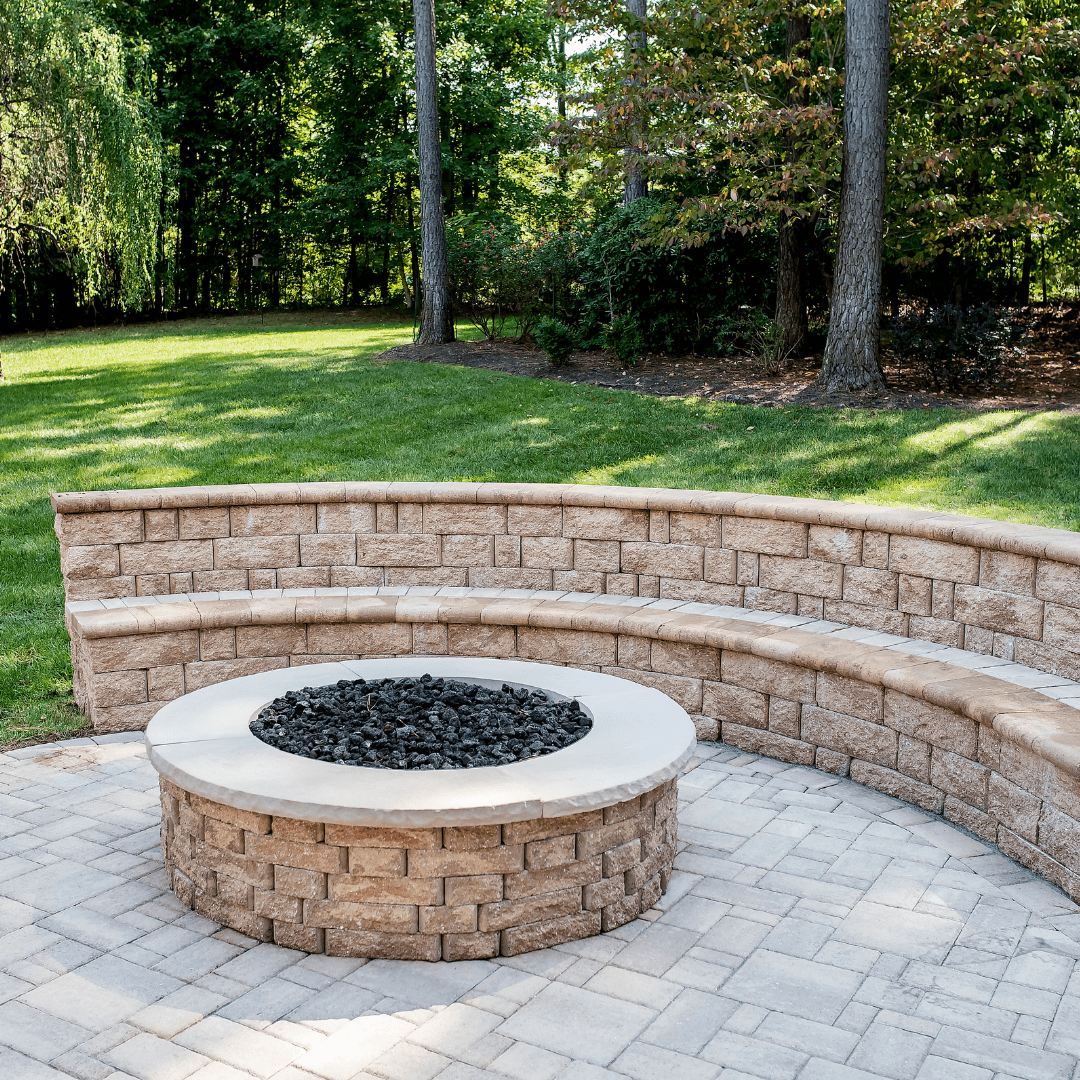 fire pit and seat wall