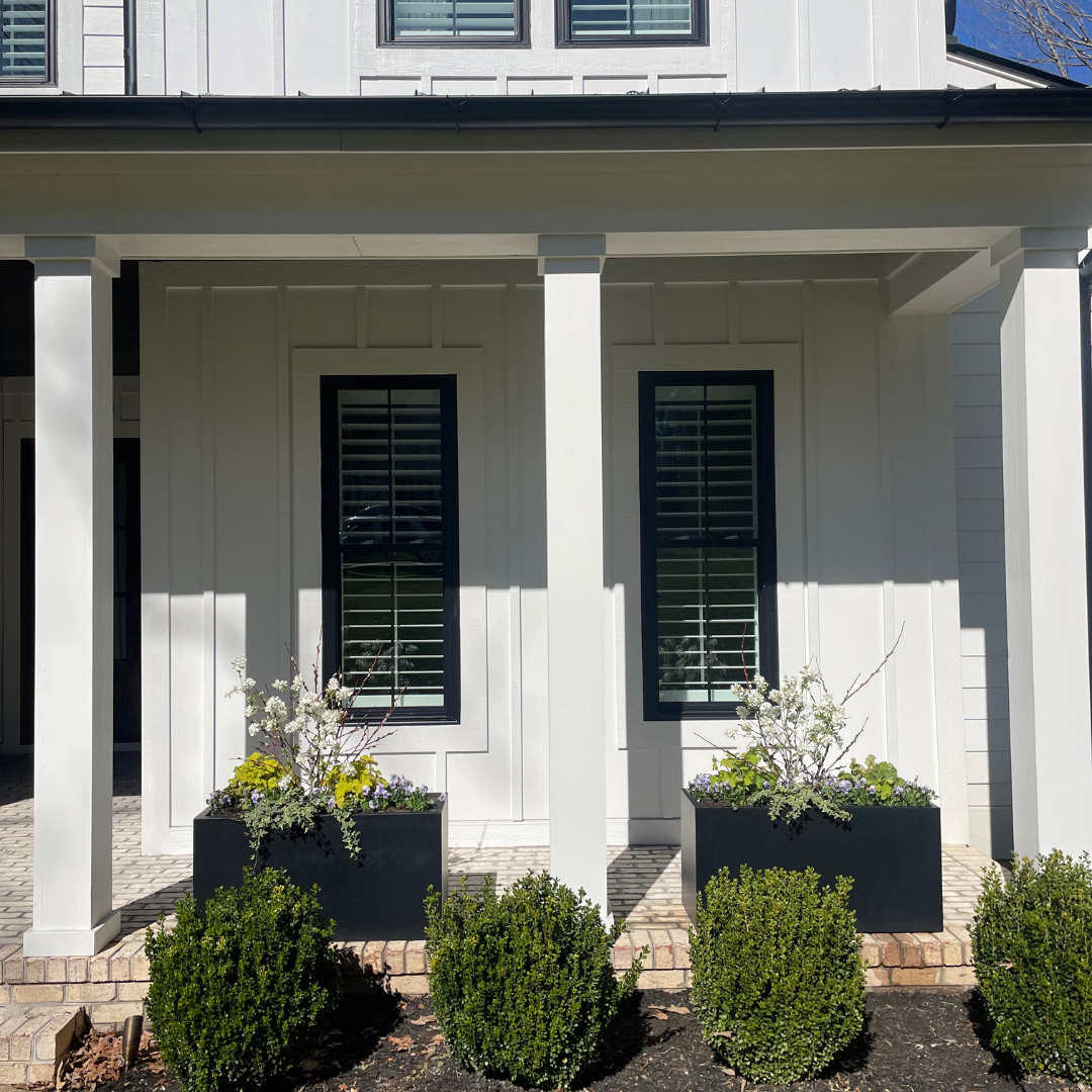 front porch with container gardens