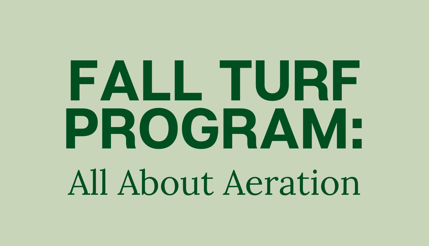 Fall Turf Program