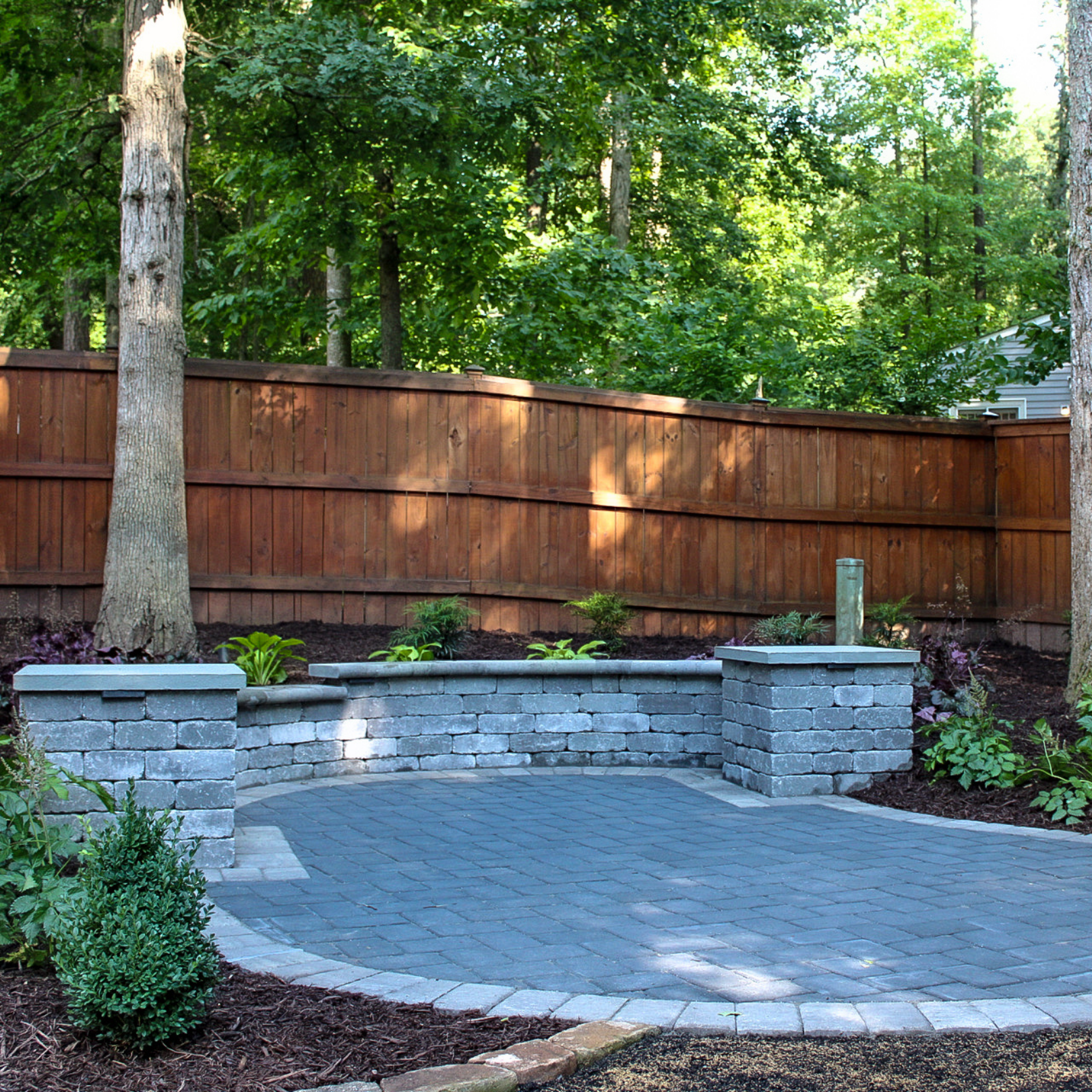 hardscape patio and fresh landscape