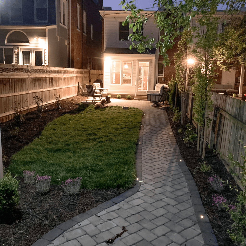 unground lighting in walkway in the fan