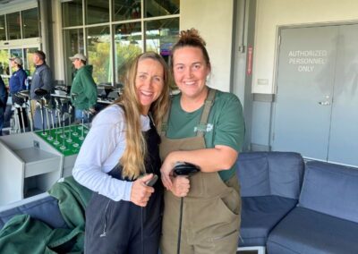 Sunny and Nicki at the employee retreat at Topgolf.