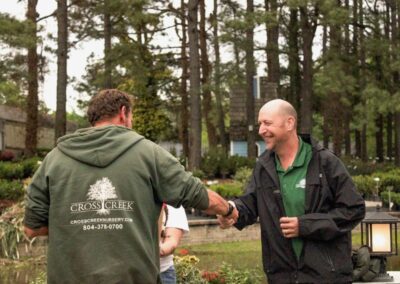 Mark McAuliffe is meeting a new Cross Creek employee.