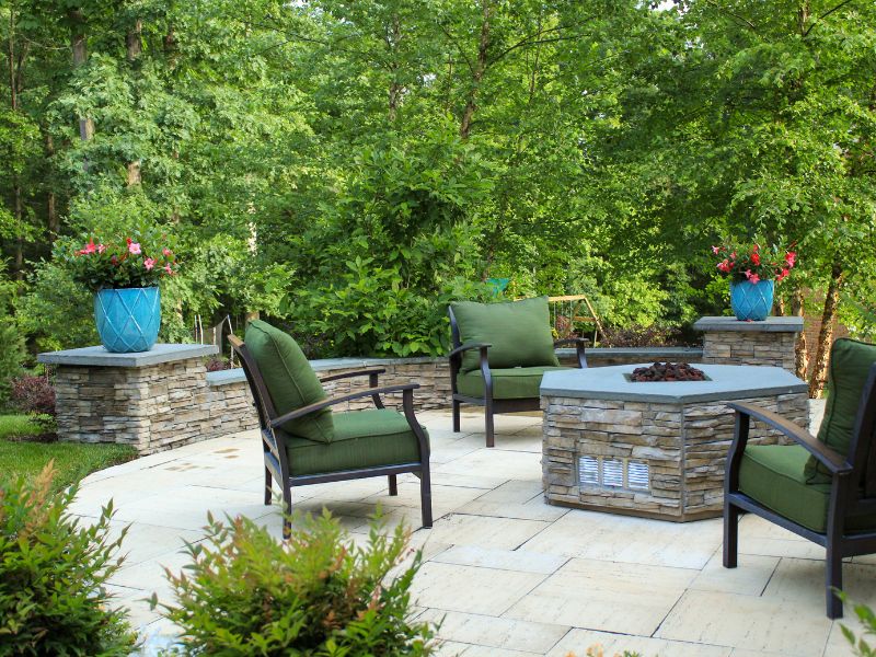 Firepit built by Cross Creek Landscaping.