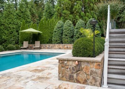 Poolside landscaping done by Cross Creek Landscape Design and Build.