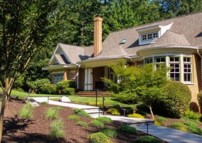 grounds management client mulched garden beds