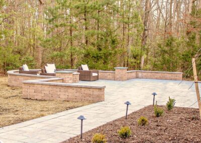 paver patio with landscape plants