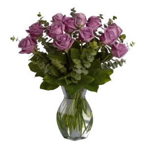 One Dozen Lavender Roses