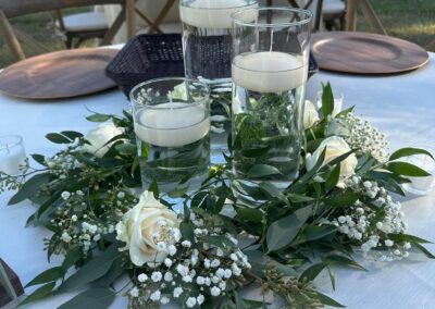Private residence wedding floral centerpieces.