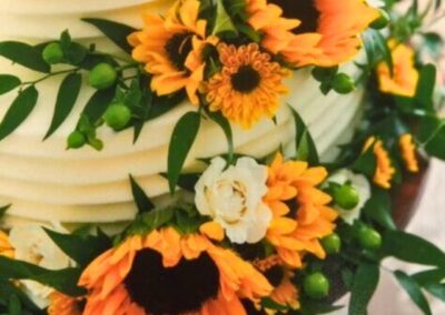 Sunflower floral cake arrangement