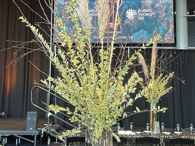 Centerpiece arrangement for corporate event.