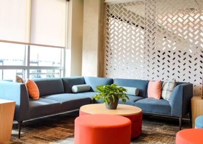 Indoor plants bringing natural beauty to a contemporary corporate office.