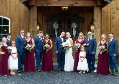 Bridesmaid floral bouquet at wedding from Cross Creek Florist.